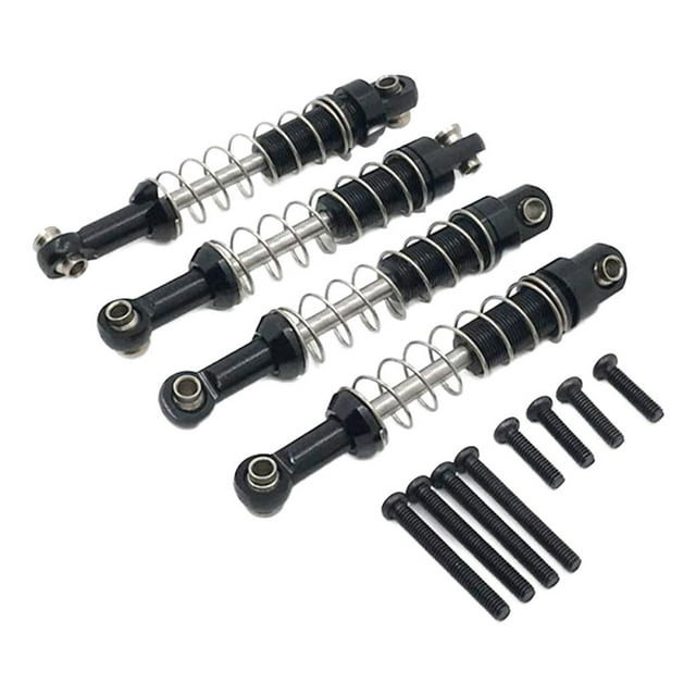 4pcs / set Amortiguador de Repuesto con Tornillos para Piezas 1/12 negro Zulema amortiguador trasero del coche rc