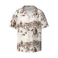 thumbnail image 5 of Picia Western Desert Cowboys3 Men's Linen Shirts Short Sleeve Cuban Beach Shirts Casual Shirts Button Down Shirt for Men Beach Summer Wedding Shirt-Medium, 5 of 7