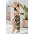 thumbnail image 2 of LA LEELA Women's Summer Beachwear Sarong Pareo Wrap Skirt Swim Cover up Bikini Bathing suit Beach Wraps Coverups for Women One Size Tropical Floral, Black, 2 of 3