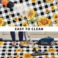 thumbnail image 5 of Orange Sunflower Outdoor Rug for Patio/Deck/Porch, Non-Slip Large Area Rug 3 x 5 Ft, Vintage Black Plaid Bee Floral Summer Indoor Outdoor Rugs Washable Area Rugs, Reversible Camping Rug Carpet Runner, 5 of 8