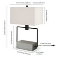 thumbnail image 3 of Evelyn&Zoe Holden 22" Modern Metal and Concrete Table Lamp with White Rectangle Fabric Shade, 3 of 7