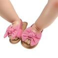thumbnail image 3 of Baby Girl Bow Knot Sandals Cute Soft Sole Flat Princess Shoes Newborn Infant Non-Slip First Walkers, 3 of 7