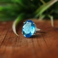 thumbnail image 2 of Sky Blue Topaz Ring, 925 Silver Ring, Prong Setting Ring, Oval Faceted Gemstone Ring, Bold Elegant Ring, Statement Ring, Women's Pretty Ring, 2 of 8