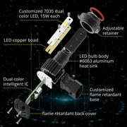 ALLA Lighting H8 H11 Switchback LED Fog Lights, DRL Bulbs 6000K Xenon White/3000K Amber Yellow Dual Color Upgrade H16, Xtreme Super Bright 5200 Lumens Replacement
