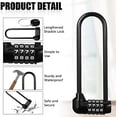 thumbnail image 4 of 6 Pieces 6 Inch Long Shackle Combination Lock 4 Digit Outdoor Waterproof Padlock with Resettable Code for School Gym Locker, Sports Locker, Fence, Gate, Toolbox, Case Storage, Black, 4 of 7