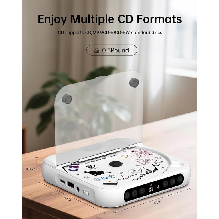 otnbgsr Portable CD Player Bluetooth 2026 Upgrade Rechargeable