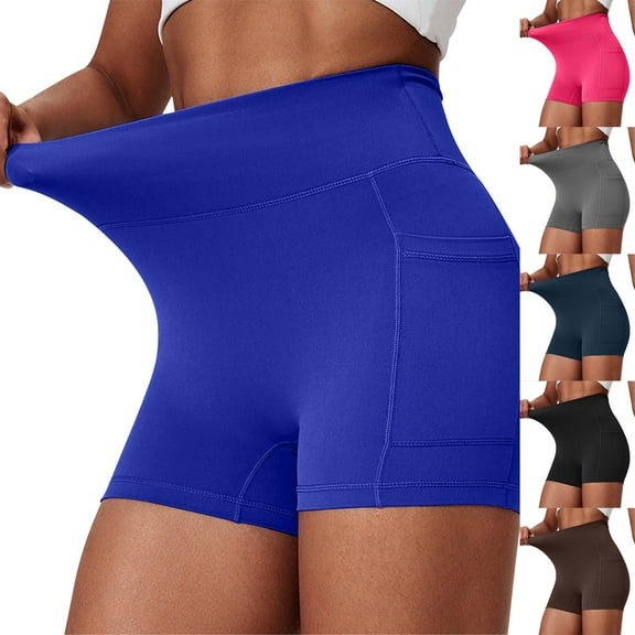 RongHuan Biker Shorts for Women High Waisted Workout Shorts Lightweight Running Yoga Shorts Butt Lifting Tights Shorts
