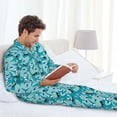 thumbnail image 6 of Naloa Shark Wearing Sunglasses Men’s Pajamas Set - Long Sleeve Button Down Sleep Shirt and Pajama Bottoms Sleepwear Set-Large, 6 of 7