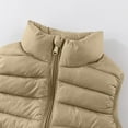 thumbnail image 4 of ZACPNCV Kids Boys Girls Down Puffer Vest Sleeveless Windproof Packable Warm Winter Vest Khaki 3-4 Years, 4 of 6