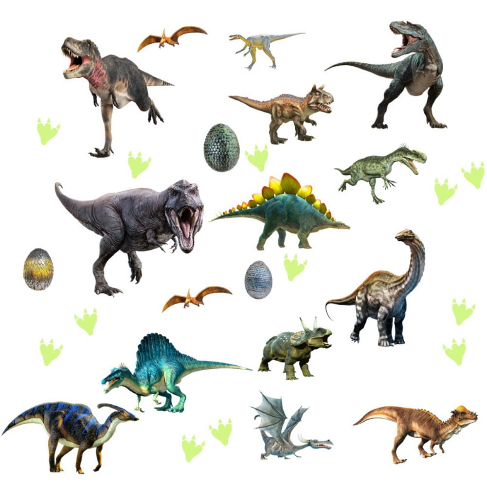 Glow in The Dark Dinosaur Wall Decals,Glowing Stickers for Ceiling,Boys Bedroom Decoration,Large Luminous Removable Dinosaur Wall Decor for Nursery,Kids Birthday Gift