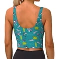 thumbnail image 3 of Naloa Cute Shark Turtle Sports Bras for Women, High Support Bra with Removable Pads, Comfortable - Medium, 3 of 9