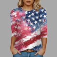 thumbnail image 2 of vigerkar 4th of July Outfits for Women American Flag Shirt Patriotic T-Shirt Tops (Red, M), 2 of 4