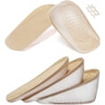 thumbnail image 1 of 2 Pairs Gel Height Increase Insole, Invisible Heel Lift Inserts, Elastic Shock Absorption Pads 3 Heights for Men, 2.5CM, 1 of 7
