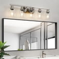 thumbnail image 2 of ACE-LIGHTS,Modern 5-Light Bathroom Vanity Light Fixture with Clear Glass Shades & Brushed Nickel Finish,Perfect for Bathroom,Dressing room,Living Room,Bedroom(Brushed Nickel), 2 of 11