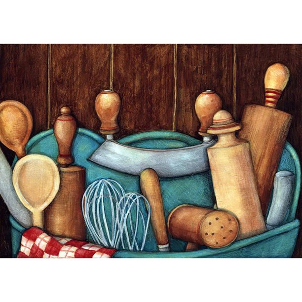 Pintura de diamante (DE1183) Kit de bordado de suministros de cocina DIY redondo completo 5D (LG190) 40x50cm FLhrweasw Nuevo