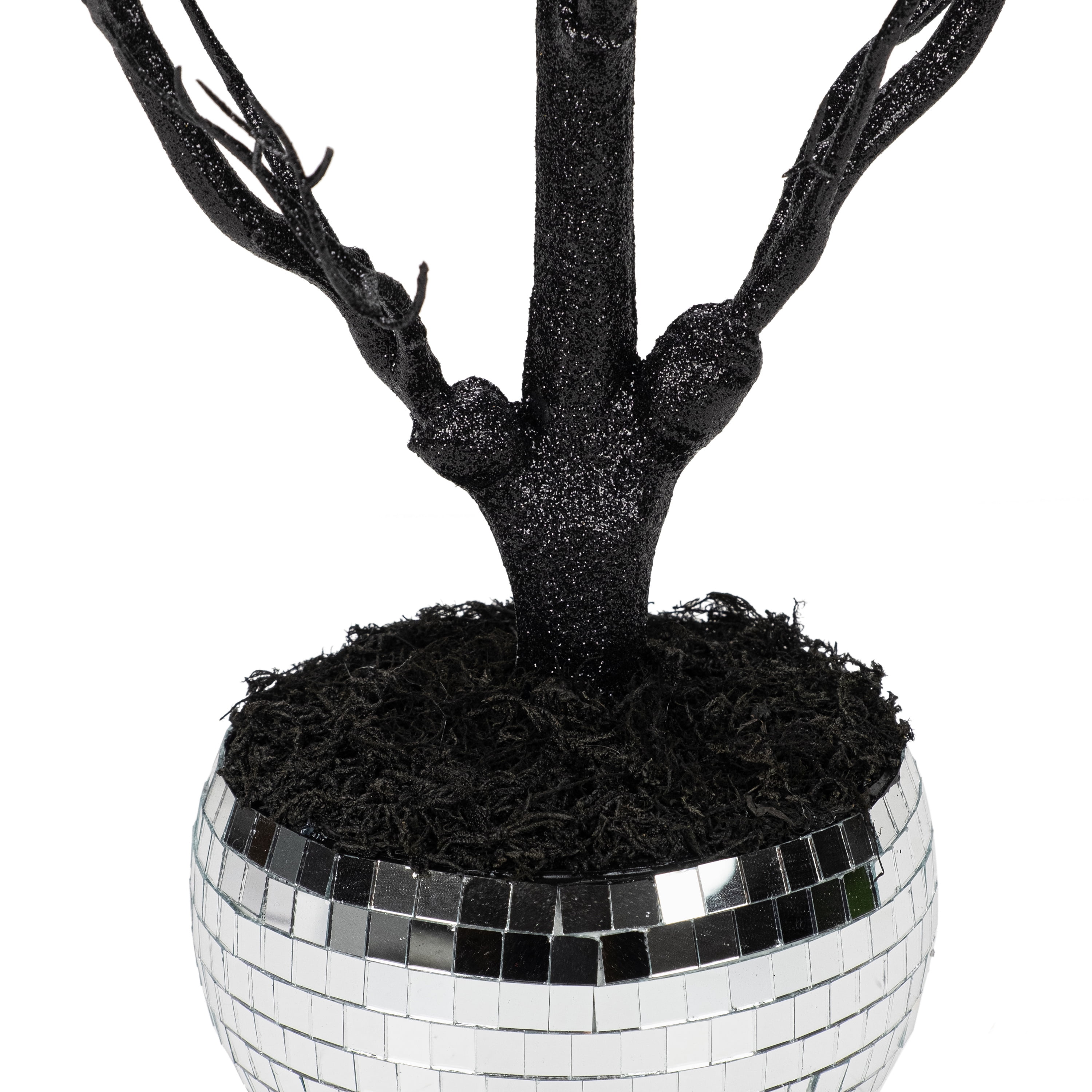 Ghostly Disco Tree Tabletop Decor, Silver & Black, 18", Halloween by Way To Celebrate