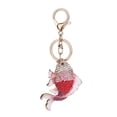 thumbnail image 1 of Llavero con colgante de pez dorado con diamantes de imitación, gancho a presión, bolsa de plumas artificiales, decoración, 1 of 1