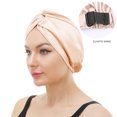 thumbnail image 1 of Gorro de dormir de doble capa de seda artificial ajustable popular, gorro de ducha con giro cruzado, gorro de maquillaje de belleza, 1 of 5