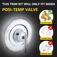 thumbnail image 2 of Repuesto Para Kit De Ajuste De Válvula Moen T2901 Gibson Posi-Temp Cromado, 2 of 5