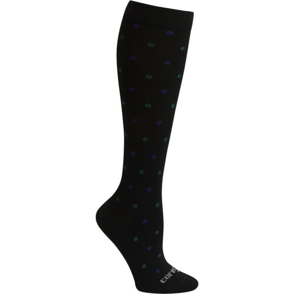 Therafirm Women 10-15mmHg Light Support Compression Socks TFCS116, Small, Polka Dots