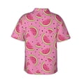 thumbnail image 3 of Fotbe Watermelon Hawaiian Shirt for Men Unisex Summer Beach Casual Short Sleeve Cotton Linen Button Down Shirts-Large, 3 of 9