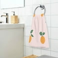 thumbnail image 3 of Yayeee 2 Pack Hand Towels for Bathroom 100% Cotton 16" x 28" Soft Absorbent Kitchen Towel, Cartoon Citrus, 3 of 7