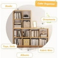 thumbnail image 4 of 4 Cube Organizer Bookcase - Fabric Storage Bins Container, Open Shelf Simple Compartments Bookshelf, White, 4 of 8