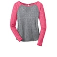 thumbnail image 5 of District Juniors Microburn Long Sleeve Raglan Tee-2XL (Watermelon/ Heathered Nickel), 5 of 6