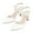 White-PU, variant on Women's Closed Toe Kitten Heels Slingback Pumps Elastic Ankle Strap Sandals Pointed Toe Wedding Prom Dress Shoes
