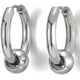 thumbnail image 5 of Pendientes de aro con bisagras Huggie de cuentas circulares de acero inoxidable para hombres y mujeres, 2 piezas MFZFUKR LRWJ181-4, 5 of 5