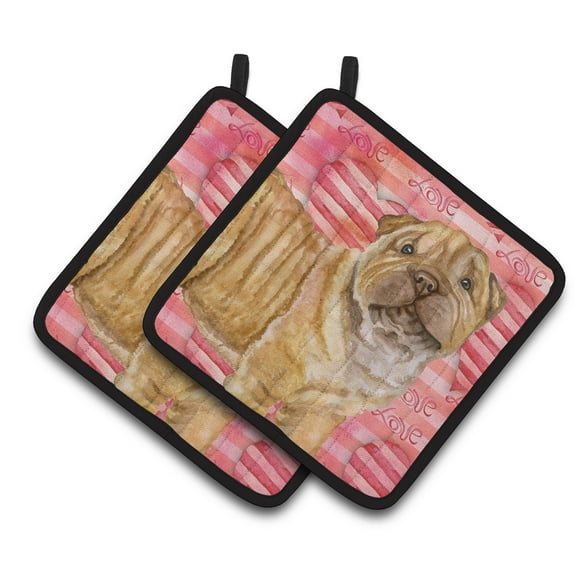 Caroline's Treasures Shar Pei Puppy Love Pair of Pot Holders