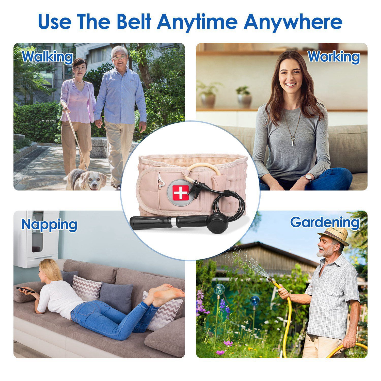 Decompression Belt Back Brace,Lumbar Air Traction Device Back Traction Fit for All Waist