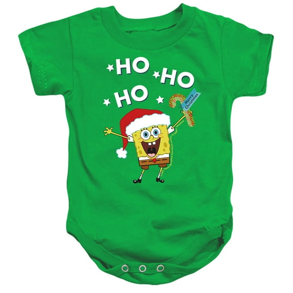 Spongebob Squarepants Ho Ho Ho, Merry Christmas! Unisex Infant Snap Suit for Baby