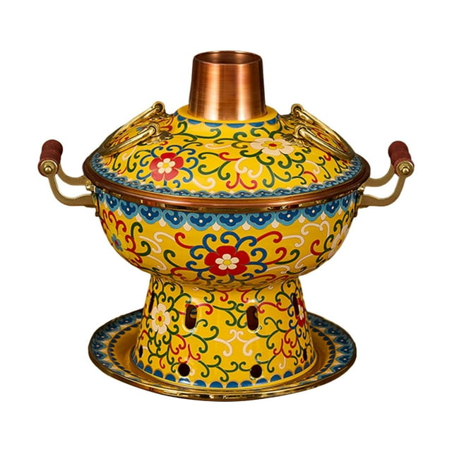 veasfak Shabu Shabu Hot Pot Sturdy Stockpot Family Gathering Home Use Pot yellow