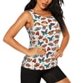thumbnail image 2 of Gukieu Colorful Butterfly Print Women's Quick-drying Fitness Vest, Round Neck Sleeveless Fitness T-shirt, Suitable for Yoga, Sports-Small, 2 of 7