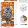 thumbnail image 2 of Dreamtimes Owl Autumn Tree Dish Towels Kitchen Towel 2 PCS, Fall Maple Hand Towels Ultra Soft and Highly Absorbent,Decorative Fingertip Face Towel for Bathroom Hotel, 28.3"x14.4", 2 of 5