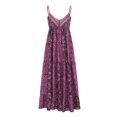 thumbnail image 4 of Dresses for Women Plus Size Print V-Neck Camis Sleeveless Vest Long Dress, 4 of 6