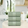 thumbnail image 3 of Dewalls Maisons 3-Pack Large Bath Towels, 100% Cotton 27x54 Inches, Quick Drying, Super Absorbent, Perfect for Daily Use, Bathroom & Hotel - Soft Green Color, 3 of 6