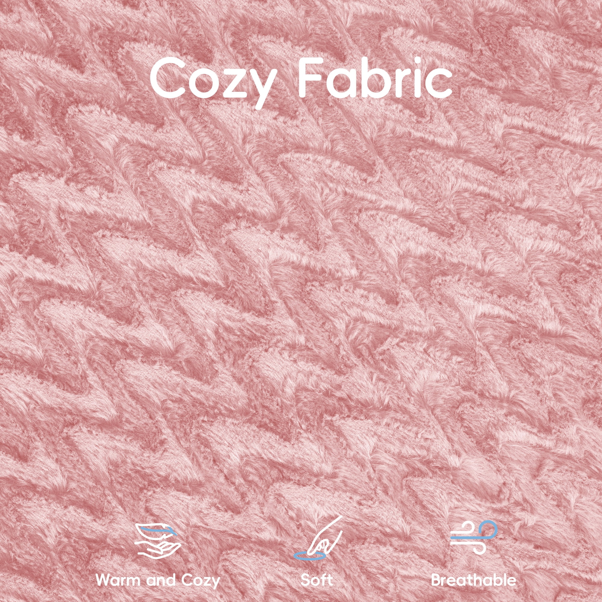 Hobestluk 3FT Bean Bag Chair for Adults with Memory Foam Filler Giant Beanbag with Faux Fur Cover for Bedroom (Chevron Pink,Large)