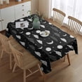 thumbnail image 2 of Black White Cloud Moon Star Pattern Rectangle Tablecloth 60"x84",Waterproof Polyester Rectangle Table Cloth, Wipeable Spillproof Polyester Tablecloth for Dining, Camping, Indoor and Outdoor, 2 of 5