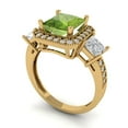thumbnail image 2 of Clara Pucci 14K Yellow Gold 3ct Peridot Three-Stone Ring for Women, 2 of 8