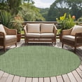 thumbnail image 5 of Vintage Forest Green Large Area Rugs for Bedroom Living Room, Soft Non Slip Carpet Bedside Rug, Farmhouse Retro Solid Color Linen Texture Round Floor Cover Kitchen Accent Rug 6' for Office, 5 of 9
