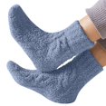 thumbnail image 2 of CUZIBR Cozy Socks Fuzzy Crew Sock Solid Solid Thick Lined Athletic Socks Winter Plush Thermal Cozy Sleeping Breathable Lightweight Footwear,Blue,One Size, 2 of 3