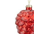 thumbnail image 4 of Northlight Frosted Pine Cone Glass Christmas Ornament - 3.25" - Red, 4 of 4