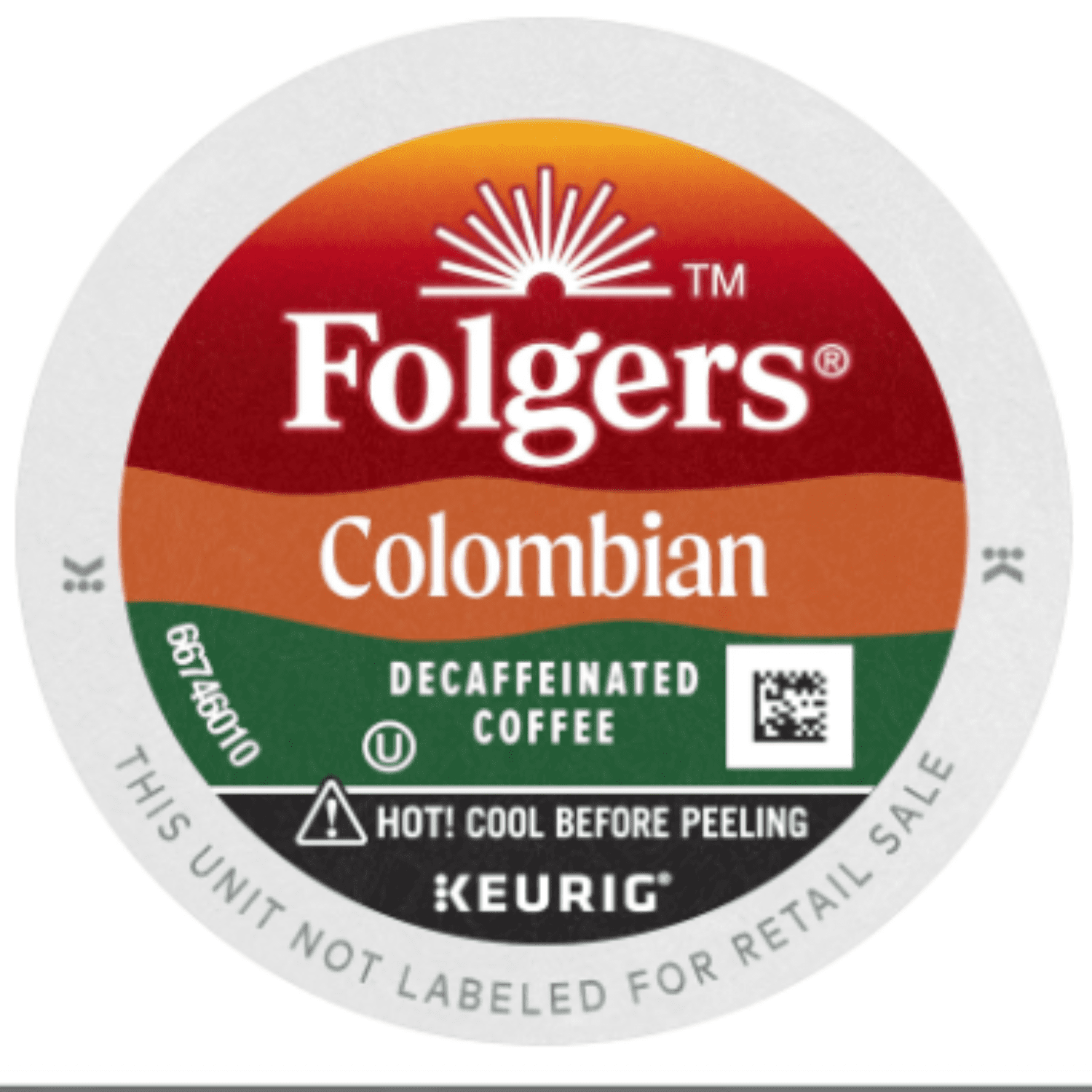 Folgers 100% Colombian Decaf Medium Roast Coffee, 12 Keurig K-Cup Pods
