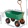 thumbnail image 4 of EastVita 600Lbs Garden Dump Cart Heavy Duty Steel Utility Wagon with Large Dumping Bed Ideal for Yard Work Gardening Farm Outdoor Hauling, 4 of 5