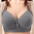 thumbnail image 2 of Qingpeng Womens Plus Size Push Up Bras Adjustable Strap No Underwire Decorative Floral Solid Color Bra Everyday Bralettes, 2 of 4