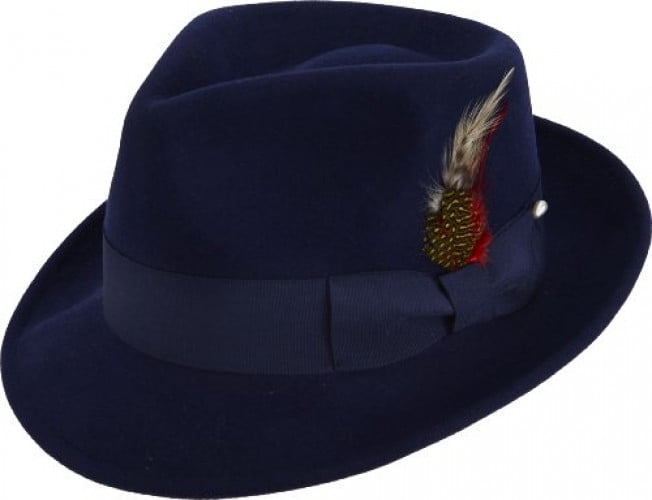 mens navy fedora hat