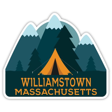 Williamstown Massachusetts Souvenir 4 Inch Vinyl Decal Sticker Camping Tent Design