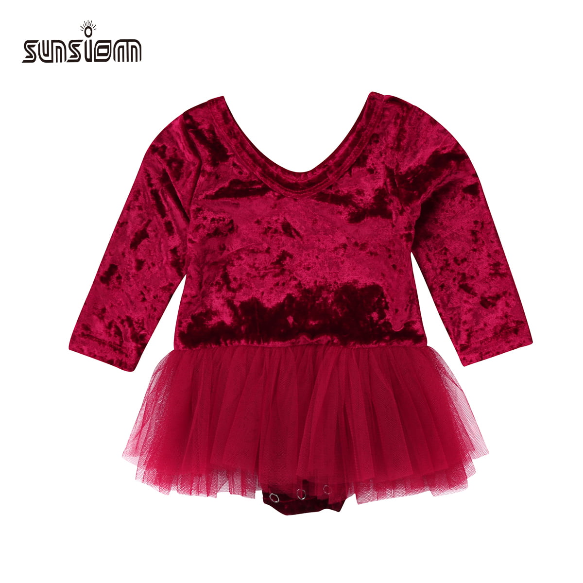 Toddler Baby Girls Long Sleeve Tulle Romper Bodysuit Jumpsuit Clothes Outfits